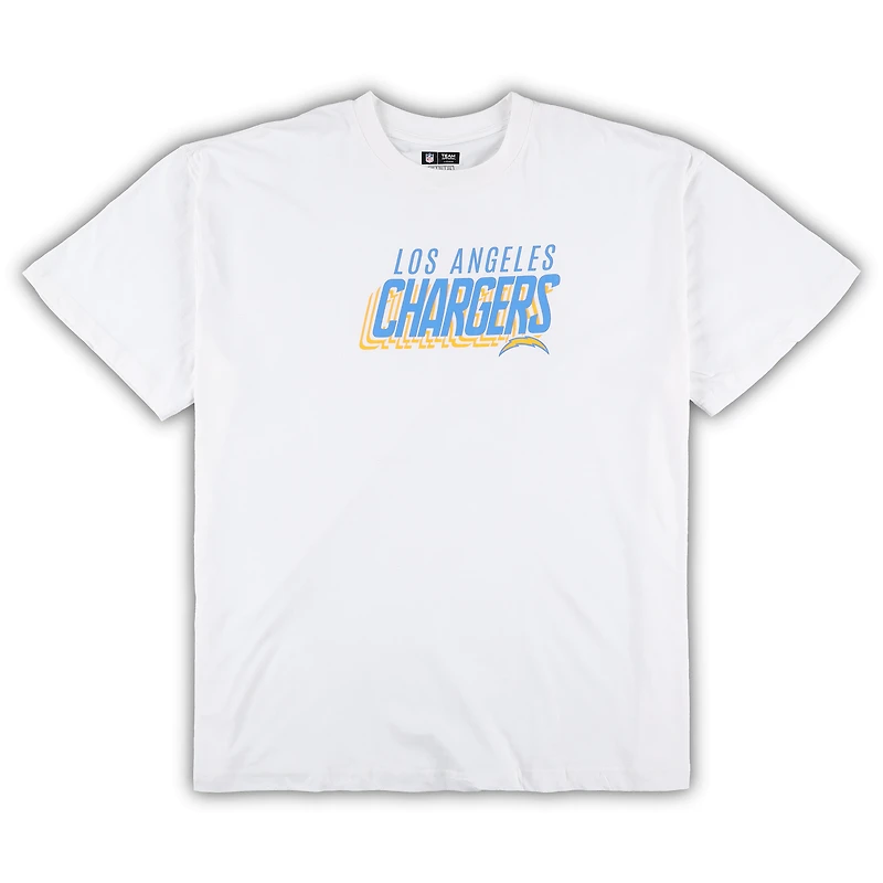 Men's Concepts Sport White/Charcoal Los Angeles Chargers Big & Tall Top and Shorts Set