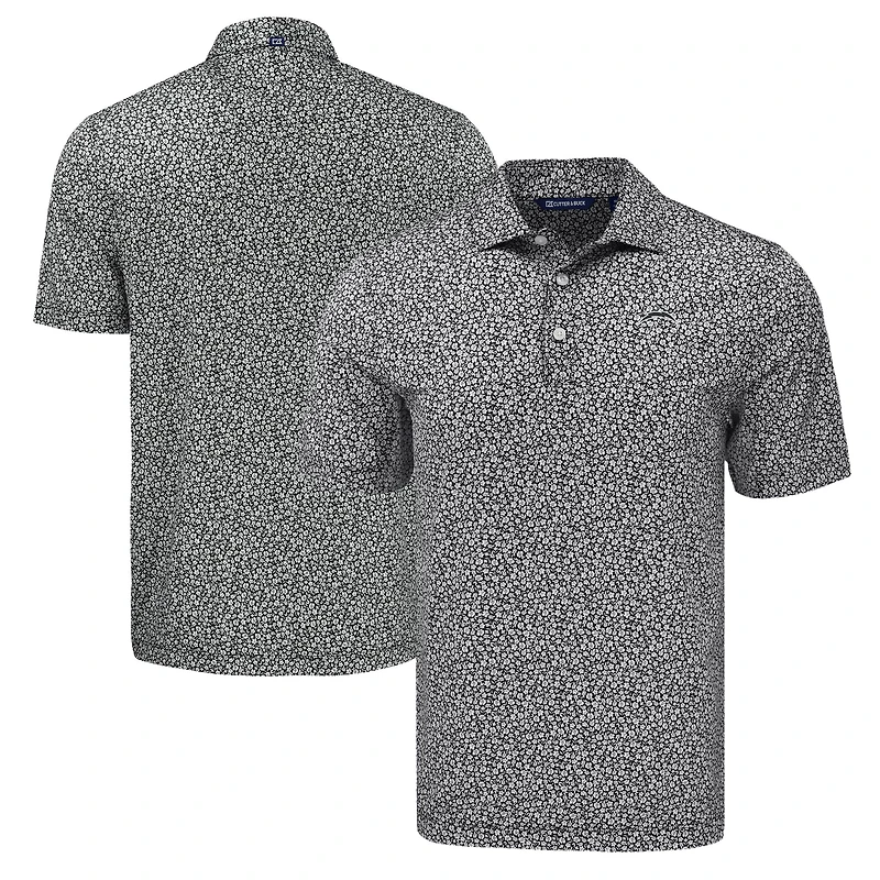 Polo homme Cutter & Buck noir Los Angeles Chargers Pike Eco Flora Print