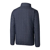 Men's Cutter & Buck Heather Navy Los Angeles Chargers Throwback Logo Big Tall Rainier Eco Insulated Full-Zip Puffer Jacket