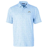 Polo extensible bleu clair à imprimé Pike Constellation des Los Angeles Chargers pour homme Cutter & Buck