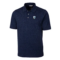 Men's Cutter & Buck Navy Los Angeles Chargers Advantage Tri-Blend Space Dye Big Tall Throwback Polo