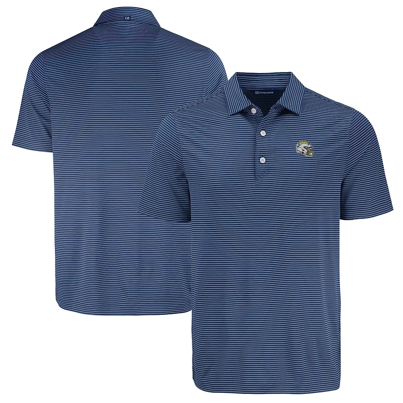 Polo bleu marine à rayures fines Forge Eco des Los Angeles Chargers pour homme, Cutter & Buck