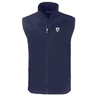 Men's Cutter & Buck  Navy Los Angeles Chargers Throwback Charter Eco Recycled Full-Zip Vest