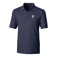 Men's Cutter & Buck Navy Los Angeles Chargers Throwback Logo Big Tall Forge Pencil Stripe Stretch Polo