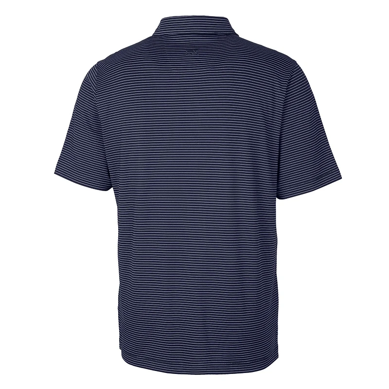 Men's Cutter & Buck Navy Los Angeles Chargers Throwback Logo Big Tall Forge Pencil Stripe Stretch Polo