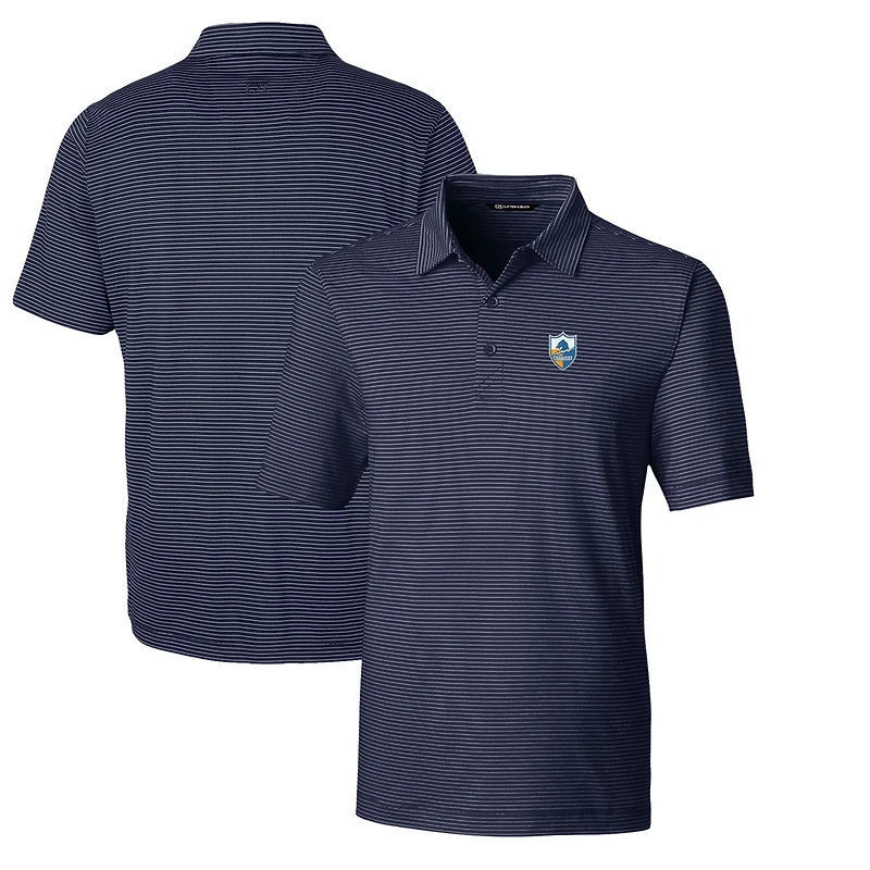 Men's Cutter & Buck Navy Los Angeles Chargers Throwback Logo Big Tall Forge Pencil Stripe Stretch Polo