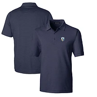 Men's Cutter & Buck Navy Los Angeles Chargers Throwback Logo Big Tall Forge Pencil Stripe Stretch Polo