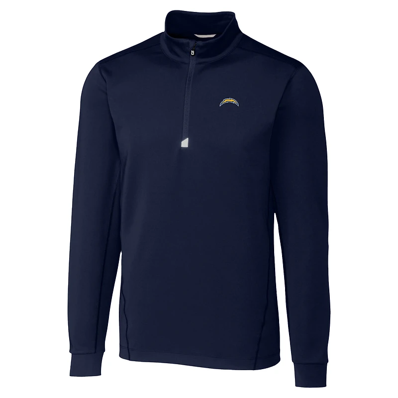 Men's Cutter & Buck Navy Los Angeles Chargers Traverse Stretch Quarter-Zip Top