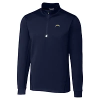 Men's Cutter & Buck  Navy Los Angeles Chargers Traverse Stretch Quarter-Zip Top