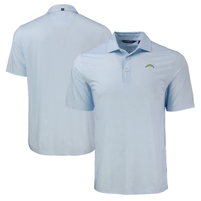 Polo homme Cutter & Buck bleu poudre Los Angeles Chargers Pike Eco Diamond Dot Print