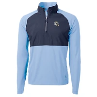 Pull-over violet à fermeture éclair quart de tour pour homme, modèle Cutter & Buck des Los Angeles Chargers, en tricot hybride recyclé et écologique.