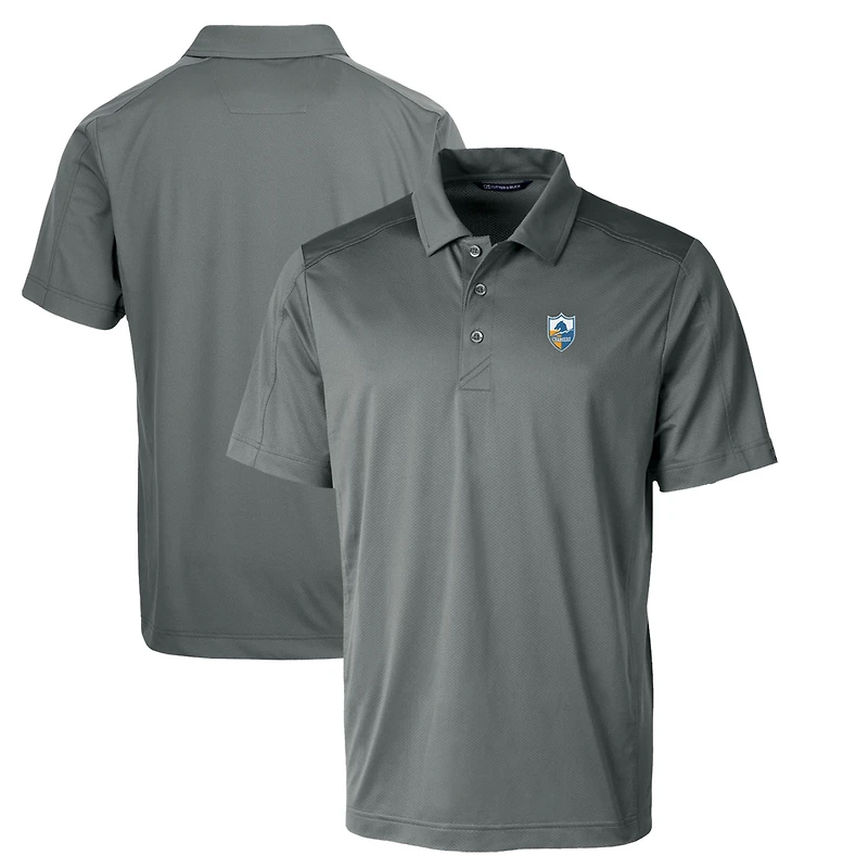 Polo extensible texturé à logo rétro des Los Angeles Chargers pour homme, Cutter & Buck Steel