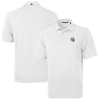 Men's Cutter & Buck  White Los Angeles Chargers Helmet Virtue Eco Pique Recycled Polo