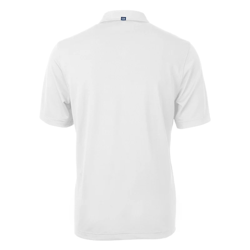 Men's Cutter & Buck  White Los Angeles Chargers Helmet Virtue Eco Pique Recycled Polo