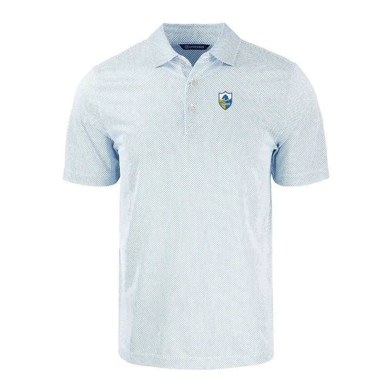Polo homme Cutter & Buck blanc Los Angeles Chargers Throwback Big Tall Pike Eco Symmetry Print Stretch Recyclé
