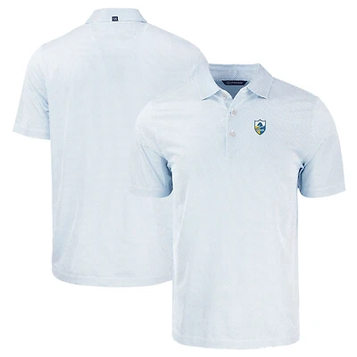 Polo homme Cutter & Buck blanc Los Angeles Chargers Throwback Big Tall Pike Eco Symmetry Print Stretch Recyclé