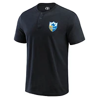 Men's Darius Rucker Collection by Fanatics Black Los Angeles Chargers Washed Henley T-Shirt