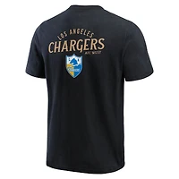 T-shirt Henley délavé noir pour homme de la collection Darius Rucker Fanatics des Los Angeles Chargers