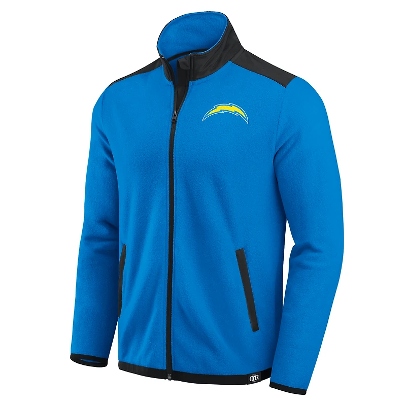 Men's Darius Rucker Collection by Fanatics Powder Blue Los Angeles Chargers Color Block Polar Fleece Full-Zip Jacket