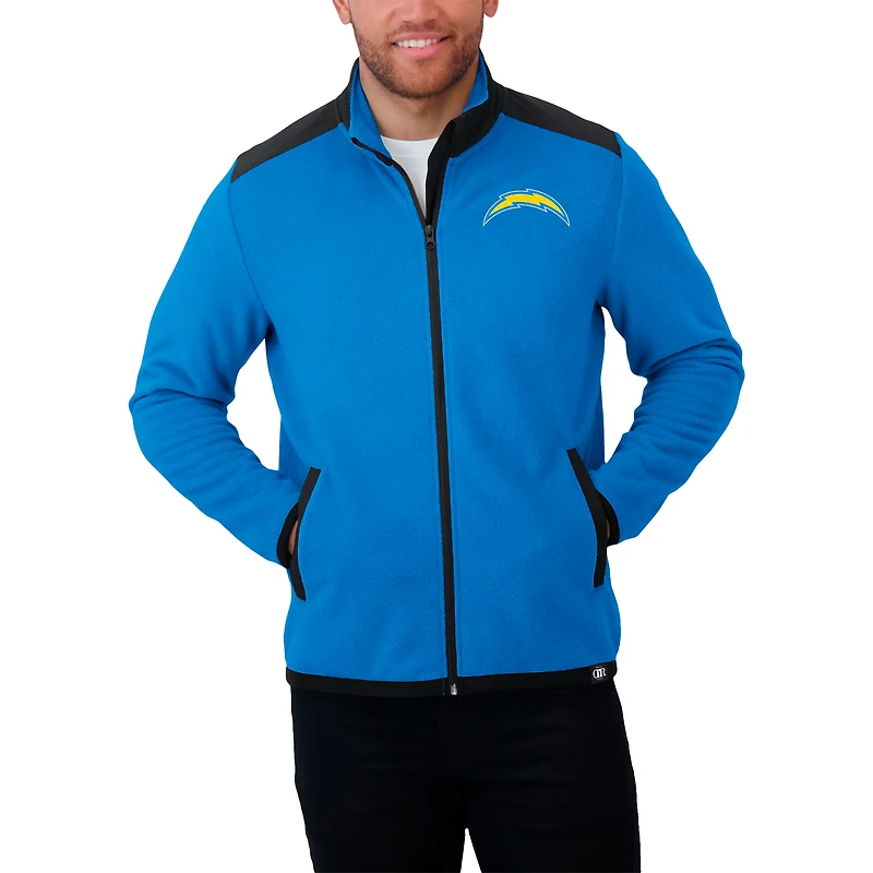 Men's Darius Rucker Collection by Fanatics Powder Blue Los Angeles Chargers Color Block Polar Fleece Full-Zip Jacket