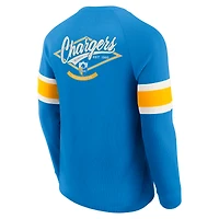 Men's Darius Rucker Collection by Fanatics Powder Blue Los Angeles Chargers Waffle-Knit Raglan Long Sleeve Henley T-Shirt