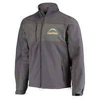 Dunbrooke Graphite Los Angeles Chargers Circle Zephyr Softshell Veste entièrement zippée pour homme