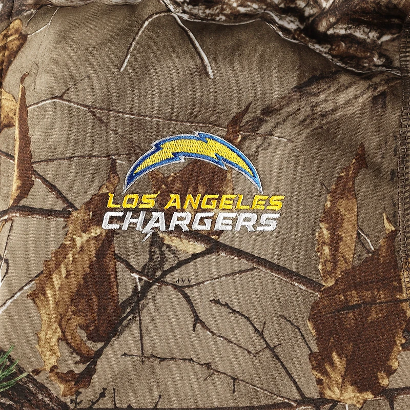 Veste Softshell Hunter à fermeture éclair intégrale Dunbrooke Realtree camouflage/noir pour hommes des Chargers de Los Angeles