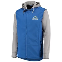Men's Dunbrooke Royal/Gray Los Angeles Chargers Big & Tall Alpha Full-Zip Hoodie Jacket