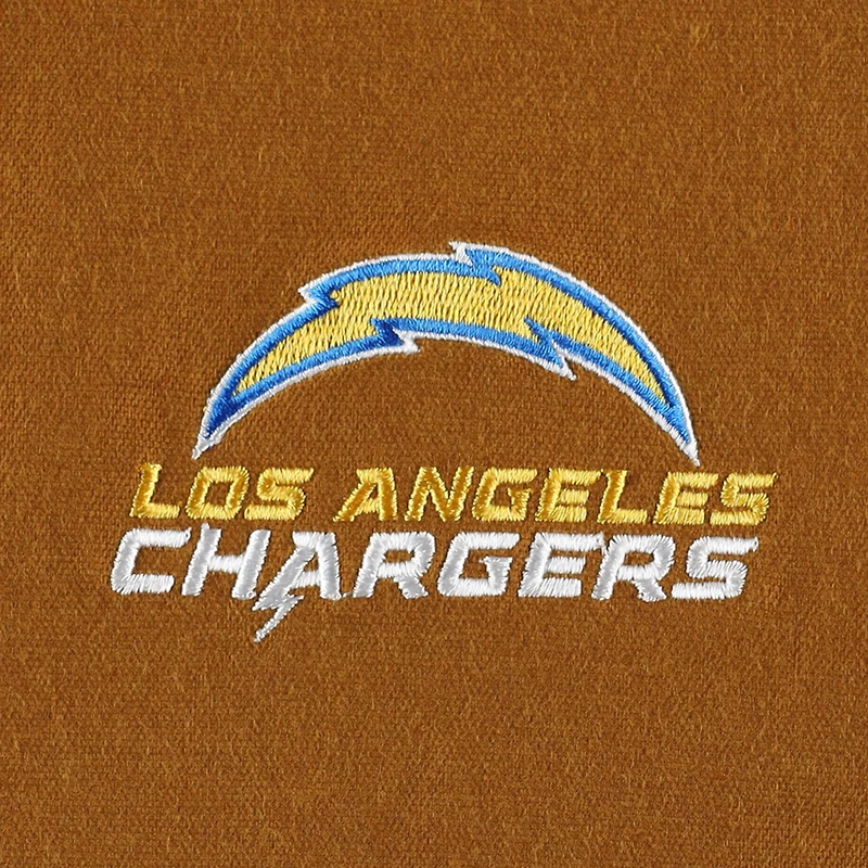 Men's Dunbrooke Tan Los Angeles Chargers Journey Workwear Tri-Blend Full-Zip Jacket