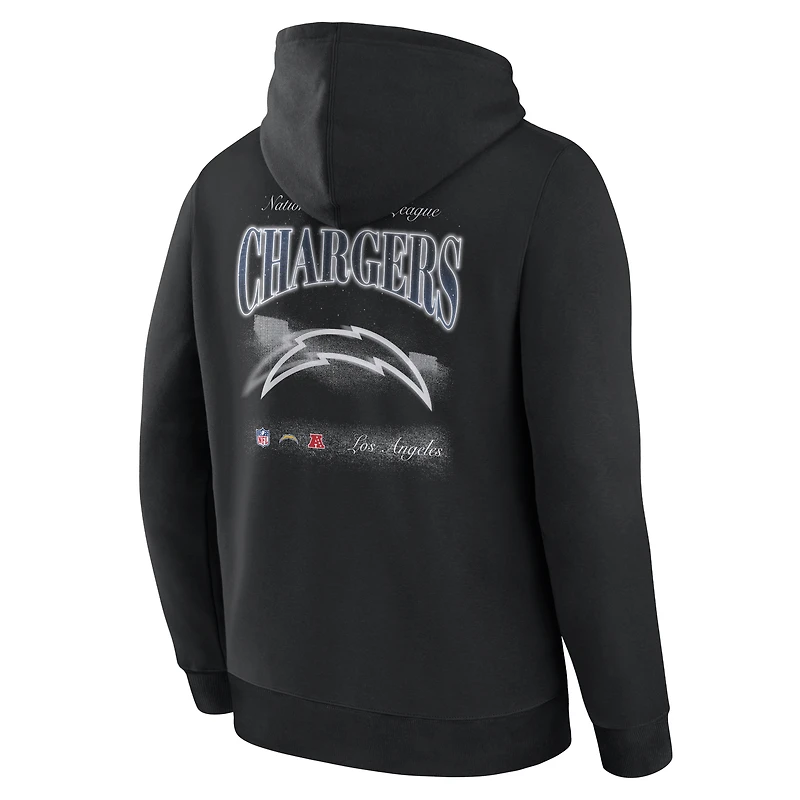 Men's Fanatics Black Los Angeles Chargers Back Logo Fleece Hoodie