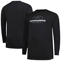 T-shirt à manches longues Fanatics noir pour homme, motif Los Angeles Chargers, coupe grande et taille