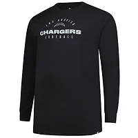 Men's Fanatics Black Los Angeles Chargers Big & Tall Coverage Scheme Long Sleeve T-Shirt