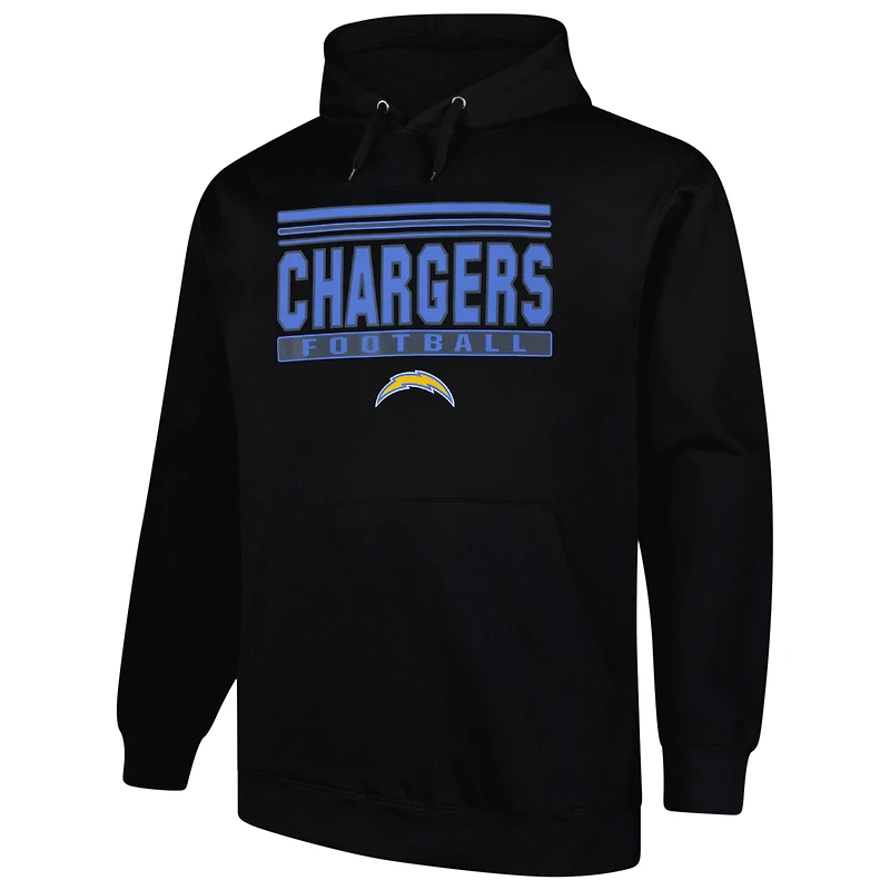 Sweat à capuche noir Fanatics Los Angeles Chargers Big & Tall Pop pour hommes