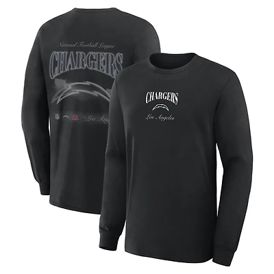 T-shirt à manches longues Fanatics noir pour homme Los Angeles Chargers Midnight Falls