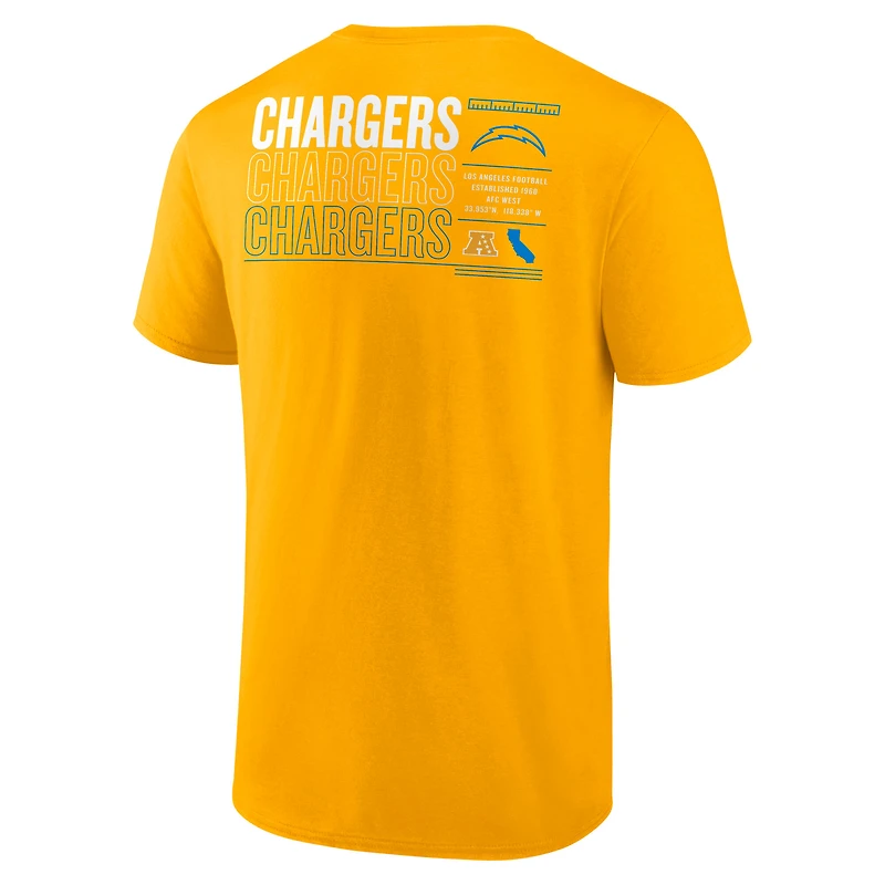 Men's Fanatics Gold Los Angeles Chargers Repeat Stats T-Shirt