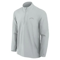Pull à fermeture éclair quart de tour Fanatics gris pour homme des Los Angeles Chargers, micro ton sur