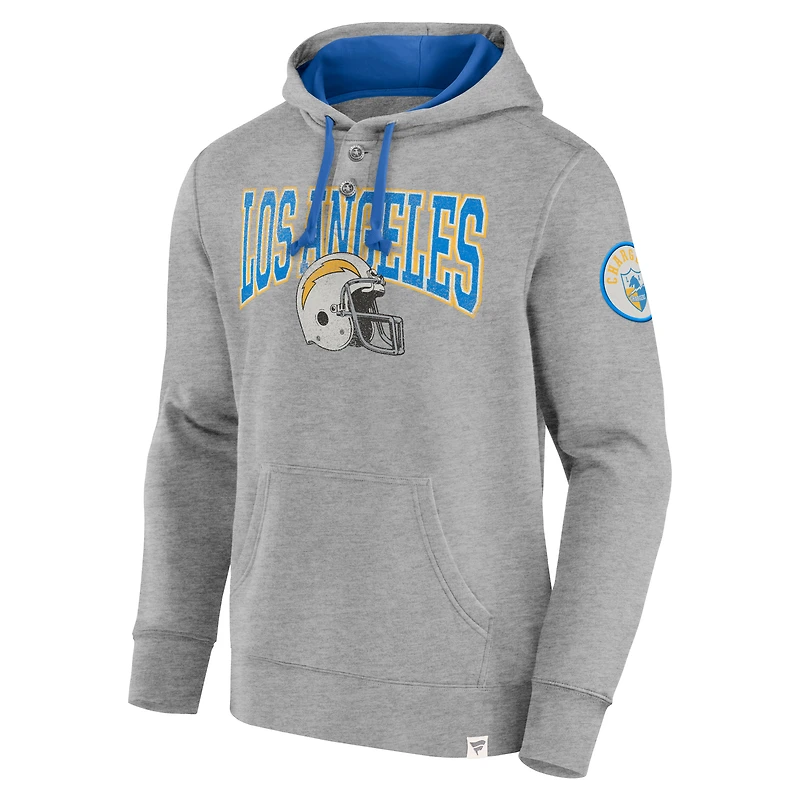 Men's Fanatics  Gray Los Angeles Chargers Label Maker Pullover Hoodie