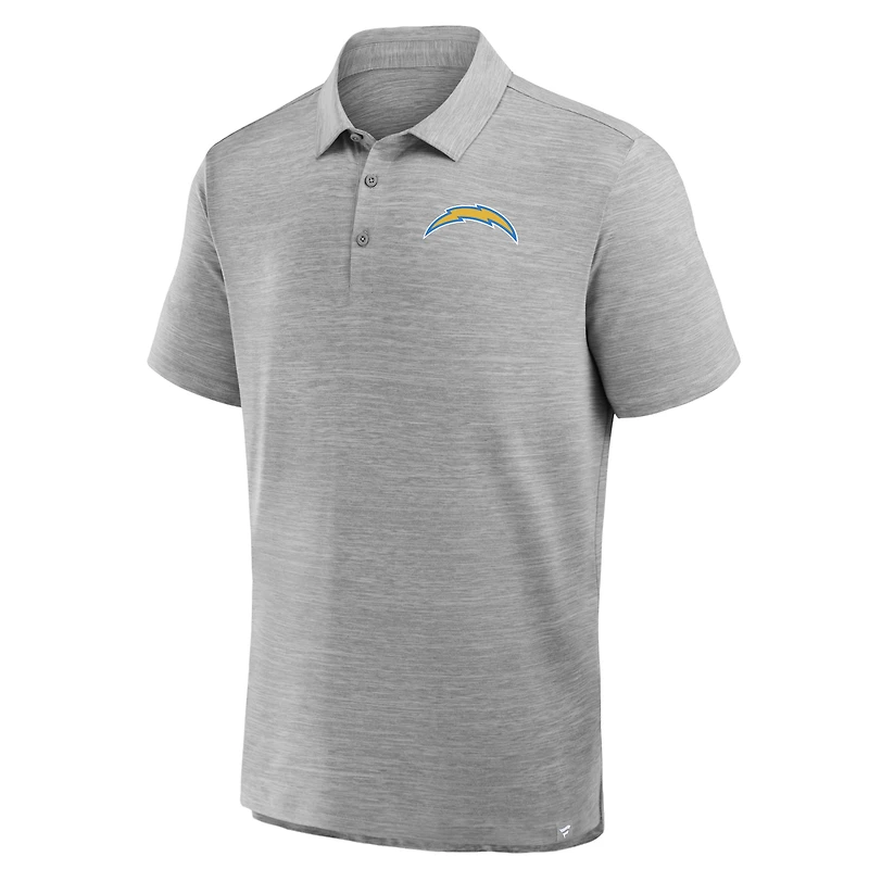 Men's Fanatics Heather Gray Los Angeles Chargers Clutch Polo