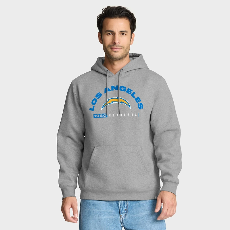 Men's Fanatics Heather Gray Los Angeles Chargers Delay of Game Legacy Pullover Hoodie