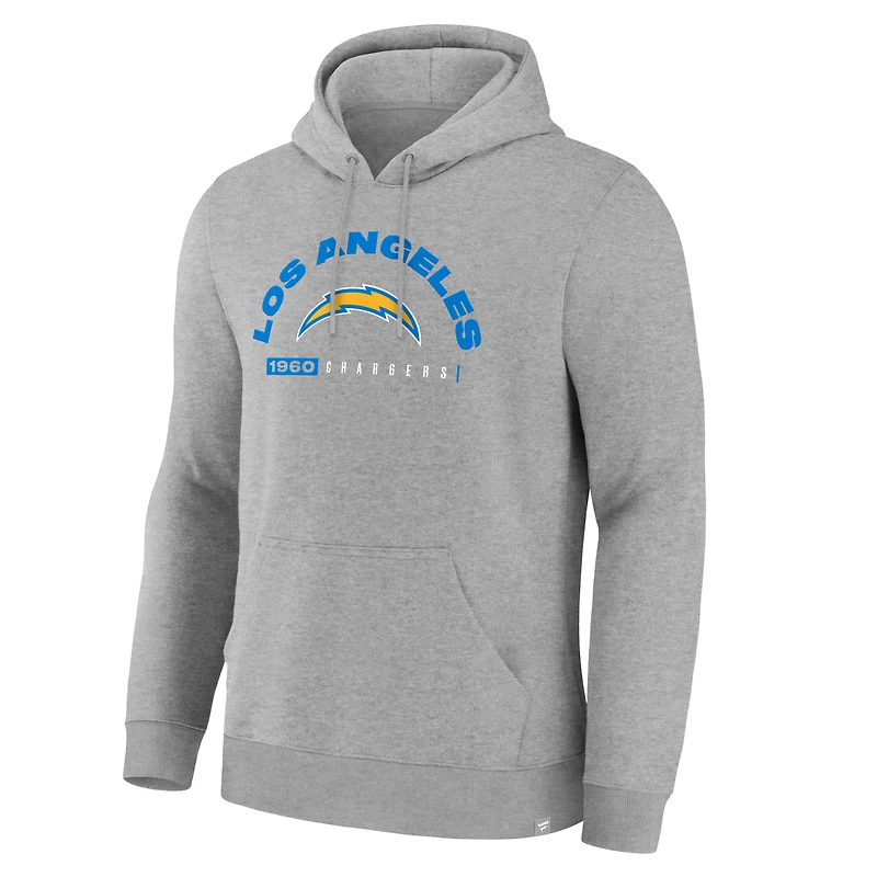 Men's Fanatics Heather Gray Los Angeles Chargers Delay of Game Legacy Pullover Hoodie