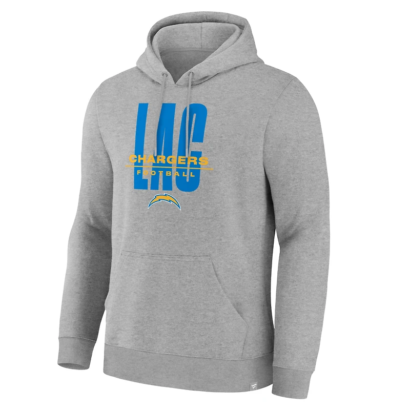 Sweat à capuche gris chiné Fanatics pour homme des Los Angeles Chargers, Right Tackle Legacy
