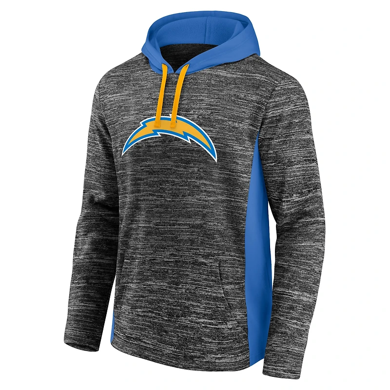 Sweat à capuche Fanatics pour homme, coloris gris anthracite chiné/bleu poudré, Los Angeles Chargers Instant Replay.
