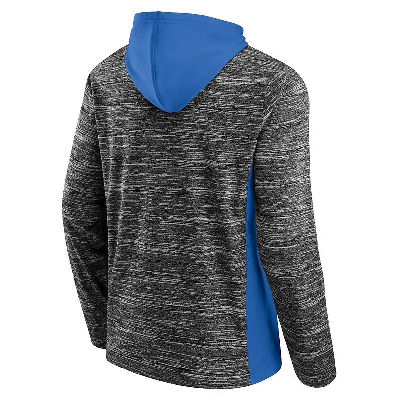 Sweat à capuche Fanatics pour homme, coloris gris anthracite chiné/bleu poudré, Los Angeles Chargers Instant Replay.