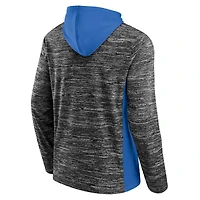 Sweat à capuche Fanatics pour homme, coloris gris anthracite chiné/bleu poudré, Los Angeles Chargers Instant Replay.
