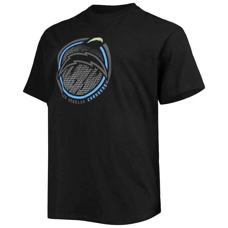 Men's Fanatics Justin Herbert Black Los Angeles Chargers Big & Tall Color Pop Name Number T-Shirt