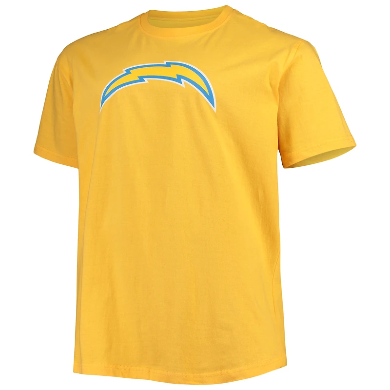 Men's Fanatics Justin Herbert Gold Los Angeles Chargers Big & Tall Player Name Number T-Shirt