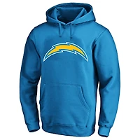 Sweat à capuche polaire Fanatics Justin Herbert bleu poudré Los Angeles Chargers pour homme, grandes tailles, avec nom et numéro.