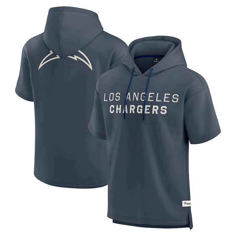 Sweat à capuche manches courtes pour homme Fanatics Navy Los Angeles Chargers Elements Future Ground Lettering