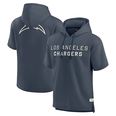 Men's Fanatics Navy Los Angeles Chargers Elements Future Ground Lettering Short Sleeve Pullover Hoodie