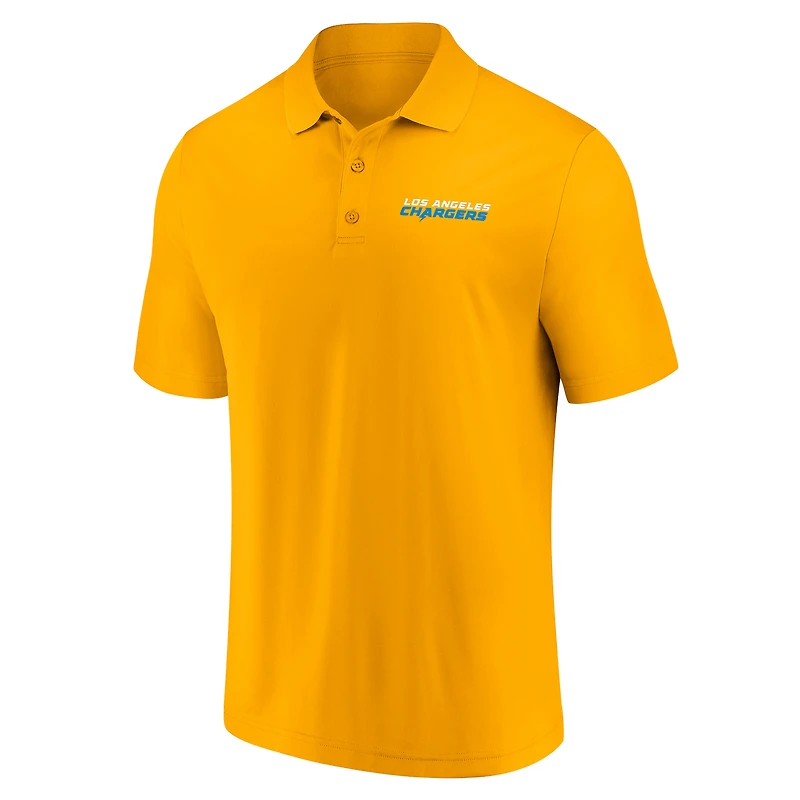 Ensemble de deux polos Dueling Fanatics pour hommes bleu poudre/or Los Angeles Chargers